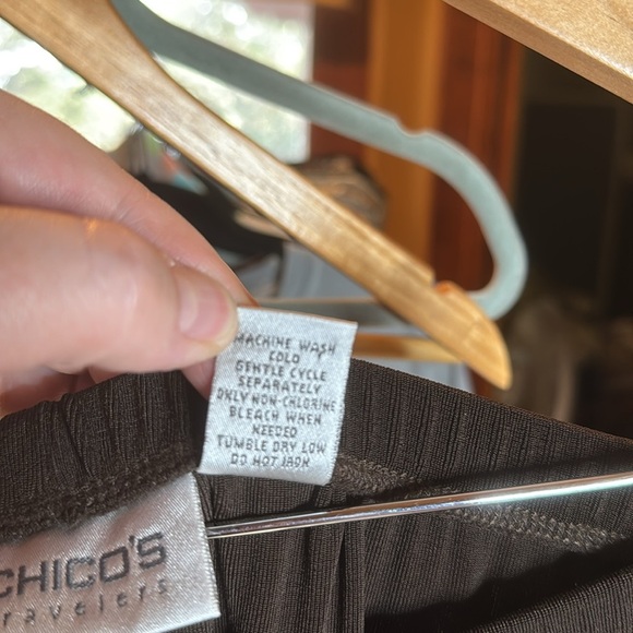 Chico's Travelers Wide Leg Flowy Pants Hot Fudge Brown Size Large (2) - Picture 6 of 7